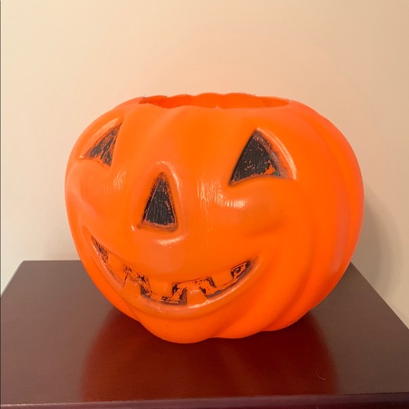 Mid-Century BEST Blow-mold Jack-O-Lantern Halloween Candy Bucket -Large Size - Picture 1 of 9
